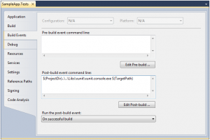 Configure Build Events